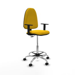 PIQUERAS Y CRESPO Taburete Aýna Amarillo con Brazos 1D