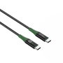 MicroConnect Cable USB-C a USB-C Smart Charge 2m Negro/Verde