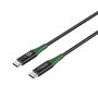 MicroConnect Cable USB-C a USB-C Smart Charge 2m Negro/Verde
