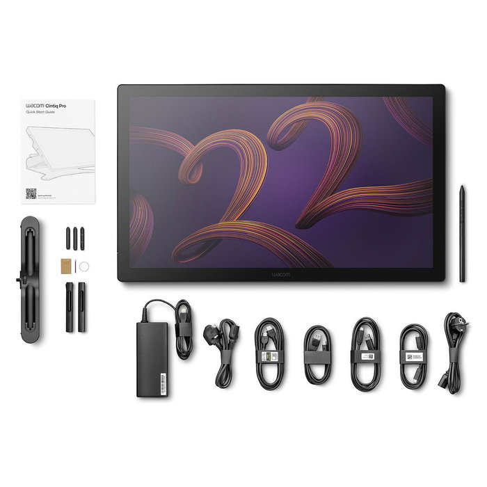 Wacom Cintiq Pro 22 LCD Táctil UHD 54,6 cm (21.5") Tableta Gráfica Digitalizadora con Lápiz Inalámbrico 8192 Niveles de Presión, 3840 x 2160 Pixeles, Negro
