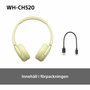 Sony WH-CH520Y Auriculares Inalámbricos Supraaurales Amarillo