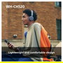 Sony WH-CH520 Audífonos Inalámbricos Bluetooth On-Ear de Diadema, Color Amarillo