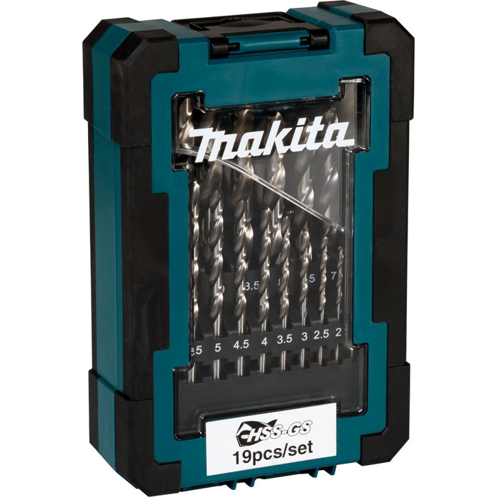 Makita D-78352 Juego de brocas para metal HSS-GS de 19 piezas Makita D-78352 Juego de brocas para metal HSS-GS de 19 piezas