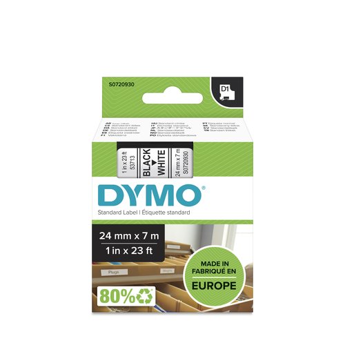 Dymo Cinta D1 24mm x 7m Negro sobre Blanco Dymo Cinta D1 24mm x 7m Negro sobre Blanco