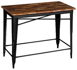 DKD Home Decor Mesa de Bar Metal Madera Marrón