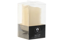 DKD Home Decor Vela LED Cera Parafina 7,5x7,5x12,5 165 g Crema