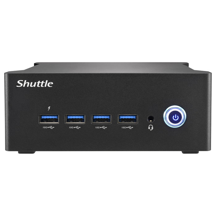 Shuttle NA10H7 Nano PC Barebone Mini PC AMD Ryzen 7 8845HS 8 Núcleos, Radeon 780M, 2x SO-DIMM DDR5, 1x M.2 NVMe, 4K, WiFi 6, Windows 11, 1L, Negro