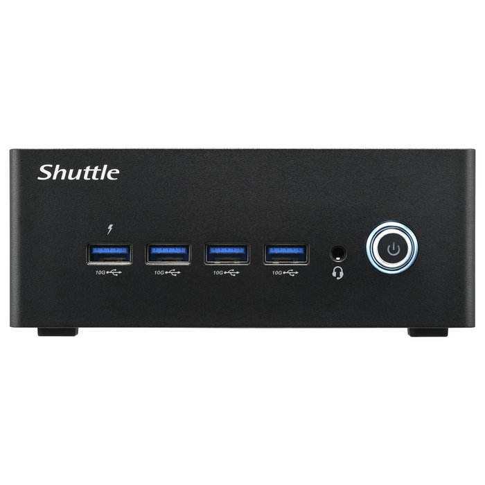 Shuttle NA10H7 Nano PC Barebone Mini PC AMD Ryzen 7 8845HS 8 Núcleos, Radeon 780M, 2x SO-DIMM DDR5, 1x M.2 NVMe, 4K, WiFi 6, Windows 11, 1L, Negro