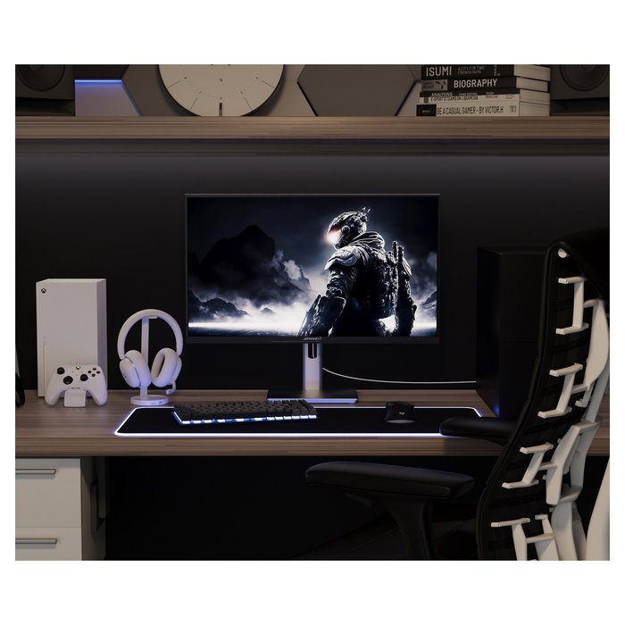JAPANNEXT JN-I270FHD200F-HSP Monitor Gaming IPS 27" FHD 200Hz 0.5ms FreeSync Plata, 68.6 cm, Altura Ajustable