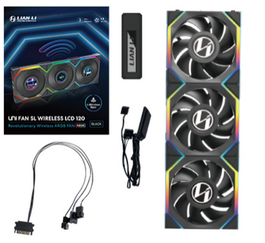 Lian Li Ventilador Uni Fan SL 3-Pack, Modelo 12SLLCD1W3B, Negro - Paquete de 3 para Refrigeración de PC