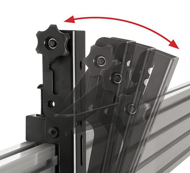 B-Tech System X Brazos Interfaz Universales con Inclinación - VESA 200, hasta 47", 70kg, Inclinación +20°, Negro