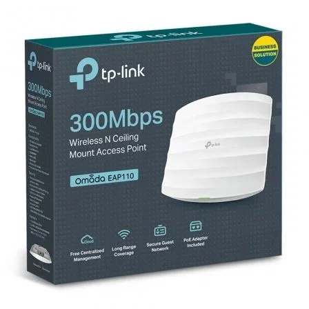 TP-Link Punto de Acceso Inalámbrico EAP110 PoE 300Mbps 2.4GHz Antenas 4dBi WiFi 802.11n/b/g