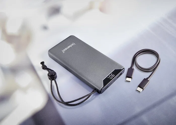 Intenso F10000 Power Bank Banco de Potencia Externo 10000 mAh con Quick Charge 3.0 y Power Delivery 20W, Color Gris, Ref. 7332034