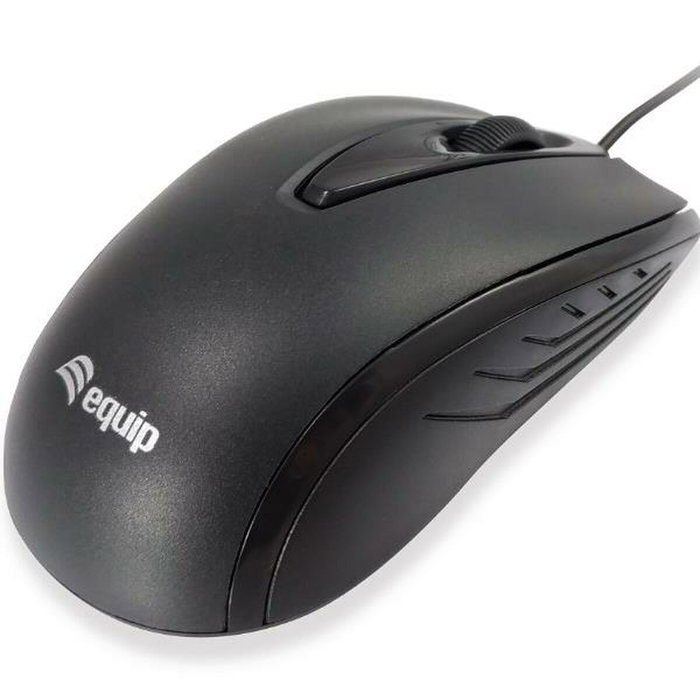 Equip Ratón Óptico Compact Negro USB 1000 DPI