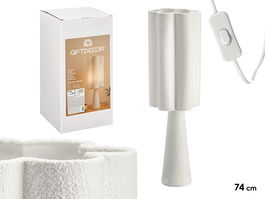 Lampara Flor Giftdecor Rugoso Metal Terciopelo Blanco 74 cm (Set de 4)