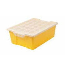 Faibo Caja apilable con tapa 787-05 - Almacenaje, Amarillo, 14 Litros, Polipropileno