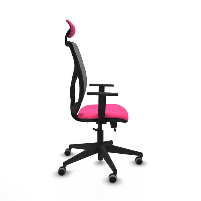PIQUERAS Y CRESPO Silla de oficina Motilla Rosa y Gris con Mecanismo Sincro/Traslack PIQUERAS Y CRESPO Silla de oficina Motilla Rosa y Gris con Mecanismo Sincro/Traslack