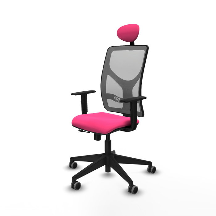 PIQUERAS Y CRESPO Silla de oficina Motilla Rosa y Gris con Mecanismo Sincro/Traslack PIQUERAS Y CRESPO Silla de oficina Motilla Rosa y Gris con Mecanismo Sincro/Traslack