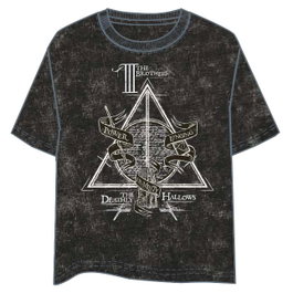 Warner Bros. Discovery Camiseta Harry Potter Deathly Hallows Adulto - Reliquias de la Muerte - 100% Algodón 160g - Talla XL