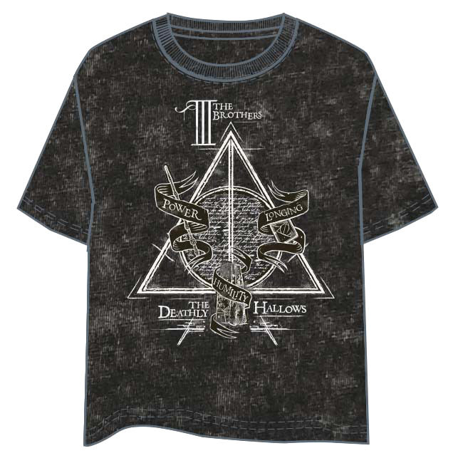Warner Bros. Discovery Camiseta Harry Potter Deathly Hallows Adulto - Reliquias de la Muerte - 100% Algodón 160g - Talla XL Warner Bros. Discovery Camiseta Harry Potter Deathly Hallows Adulto - Reliquias de la Muerte - 100% Algodón 160g - Talla XL