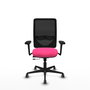 PIQUERAS Y CRESPO Silla de Oficina Zulema Rosa y Negro con Brazos 3D