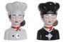 DKD Home Decor Jarrón de Gres Chica Chef Surtido de 2 Unidades
