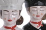 DKD Home Decor Jarrón de Gres Chica Chef Surtido de 2 Unidades