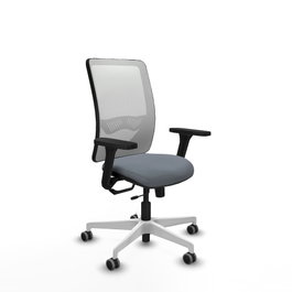 PIQUERAS Y CRESPO Silla de oficina Zulema con mecanismo Sincro/Traslack, Gris y Blanco