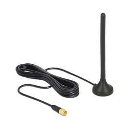 DeLOCK Antena omnidireccional 2,5 dBi con base magnética y cable de 3 m, negra