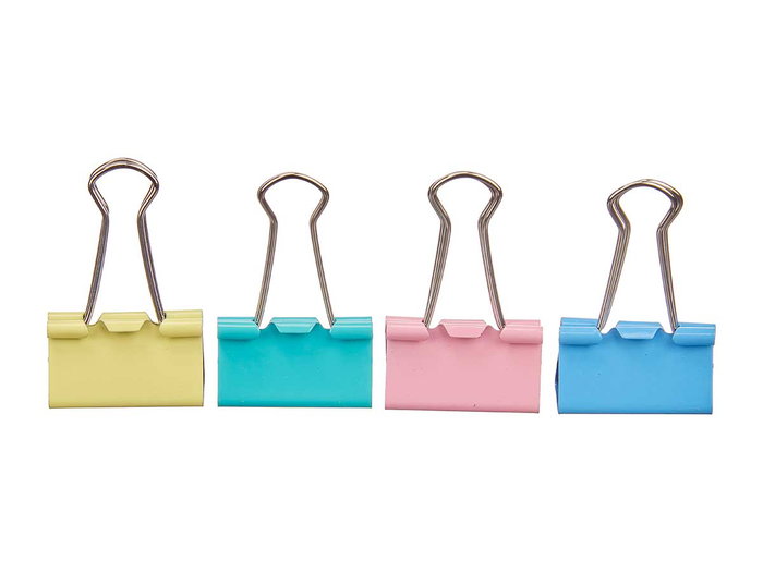 Pincello Set 4 Pinzas Clip Color Pastel 7.5 x 12.5 x 2 cm Metal Multicolor (Set de 24)