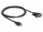 DeLOCK Cable adaptador de vídeo HDMI a DVI 24+1 de 1 m