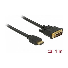DELOCK 85652 Cable HDMI a DVI 24+1 Bidireccional, Macho/Macho, 1 m