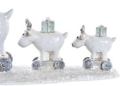 DKD Home Decor Figura Navidad Moderna Azul Gris Resina Niña 7.5 x 13.5 x 17 cm (2 Unidades)