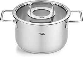 Fissler Pure Profi Olla de 20 cm con tapa de cristal, apta para inducción, gas, eléctrica y cerámica - 08611520000/0