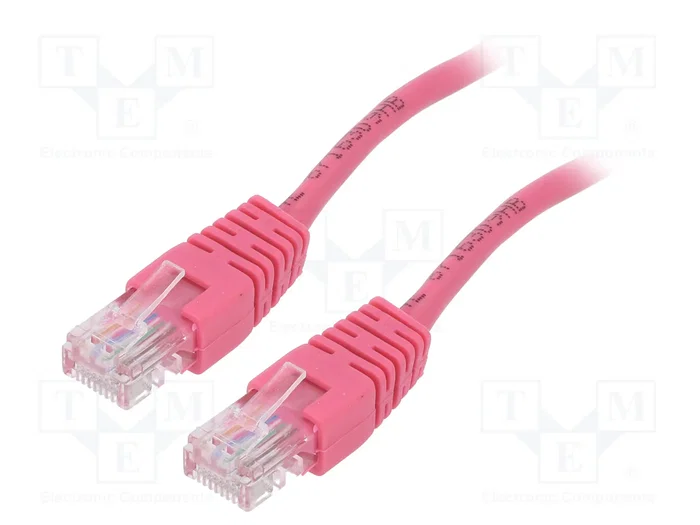 GEMBIRD Cable de Red Cat 5e U/UTP 3m Rosa RJ45/RJ45