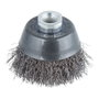 Wolfcraft Cepillo Copa de Alambre de Acero Ø70mm M14 para Amoladora, Ref. 2107000