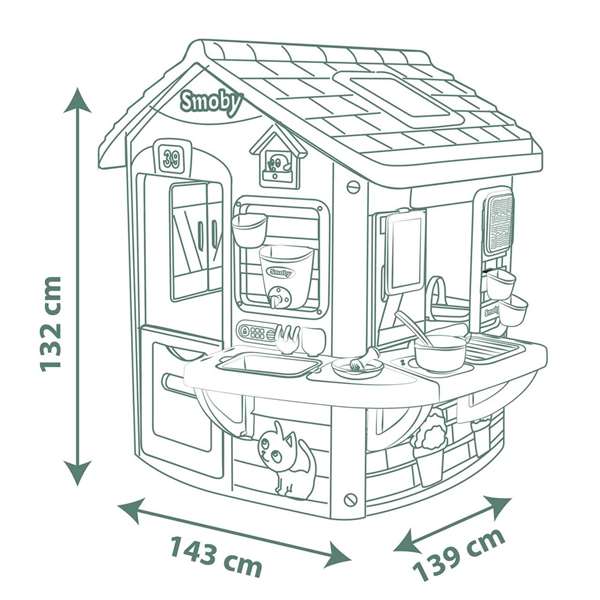 Smoby Cocinita de Barro o Plástico con 11 Accesorios, Juguete para Niños +2 Años
