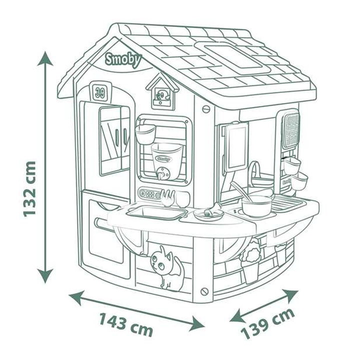 Smoby Casa Con Cocina De Barro Incluye 11 accesorios Smoby Casa Con Cocina De Barro Incluye 11 accesorios