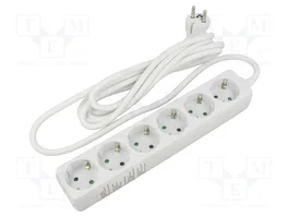GOOBAY Prolongador de alimentación H05VV-F Blanco 3m