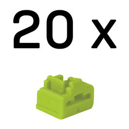 LINDY 47895 Bloqueador de Puerto RJ-45 Verde ABS - Pack de 20 Unidades - Certificaciones CE, UKCA, RoHS