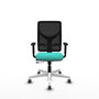 PIQUERAS Y CRESPO Silla de oficina Motilla Sincro/Traslack Turquesa y Negro