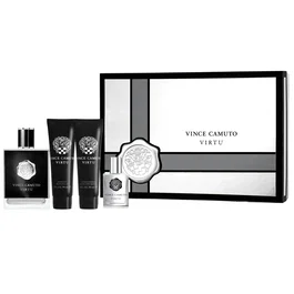 Vince Camuto Virtu Gift Set para hombre con Eau de Toilette, bálsamo y gel de ducha