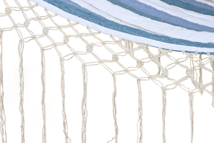 DKD Home Decor Hamaca para Terraza y Jardín Azul Blanco Algodón/Poliéster Rayas 200 x 100 x 5 cm DKD Home Decor Hamaca para Terraza y Jardín Azul Blanco Algodón/Poliéster Rayas 200 x 100 x 5 cm