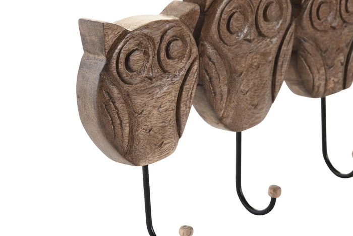 DKD Home Decor Perchero Pared Alpino Marron Negro Metal Mango 5 x 18 x 29 cm (2 Unidades)