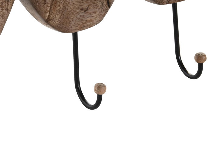 DKD Home Decor Perchero Pared Alpino Marron Negro Metal Mango 5 x 18 x 29 cm (2 Unidades)