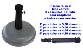 Base para sombrilla de bambú y cemento gris oscuro 480x80mm 16kg