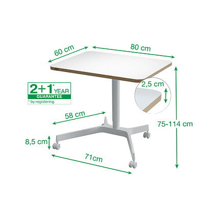 LEITZ Mesa Ergo Elevable Neumática Blanca