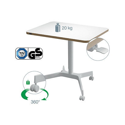 LEITZ Mesa Ergo Elevable Neumática Blanca
