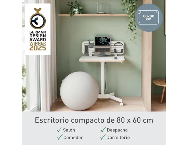 LEITZ Mesa Ergo Elevable Neumática Blanca