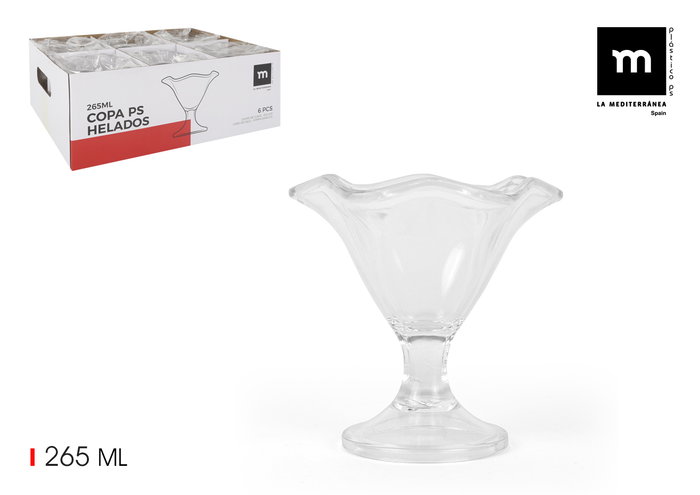 La Mediterranea Copa Helado 265 ml con dimensiones 13.7 cm x 13.3 cm x 13.7 cm (24 Unidades) La Mediterranea Copa Helado 265 ml con dimensiones 13.7 cm x 13.3 cm x 13.7 cm (24 Unidades)